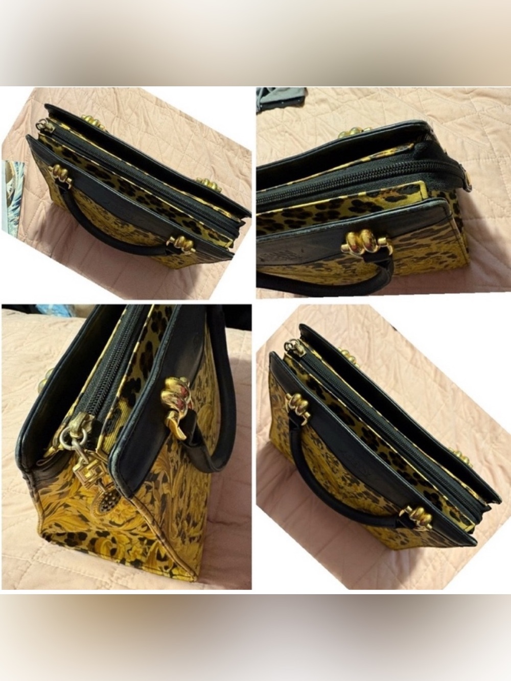 Gianni Versace Y2K Leopard & Baroque print “sunburst” satchel - collectors item - Picture 12 of 16